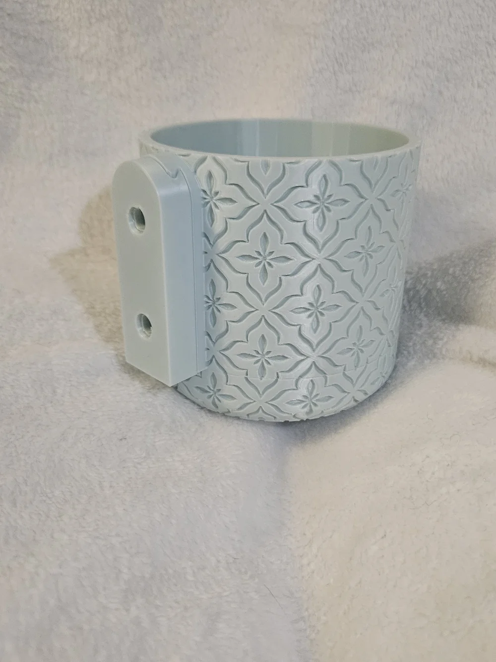 Decorative Embossed Hanging Planter - Minty Blue - 3d Printed